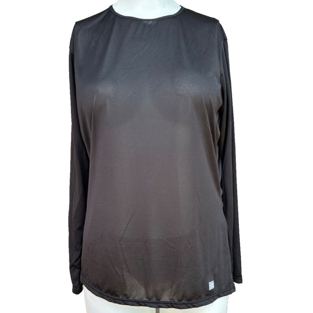 Polarmax Womens L Black Thermal Base Layer Acclimate Dry Active USA LS Pullover